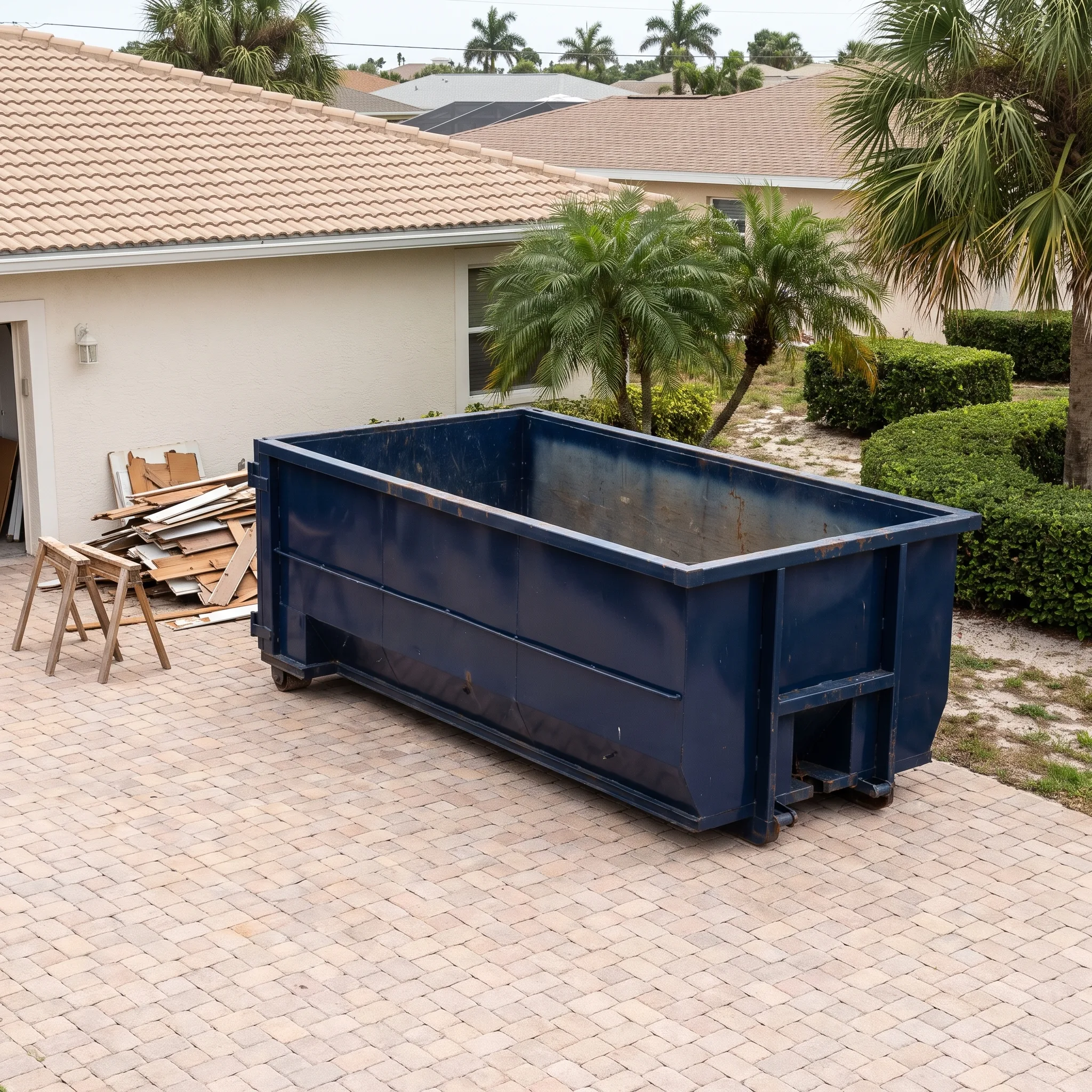 Dumpster on a Polk County, FL job site